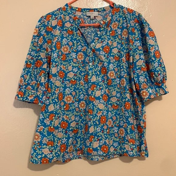 Loft Floral Button Blouse - Picture 3 of 7